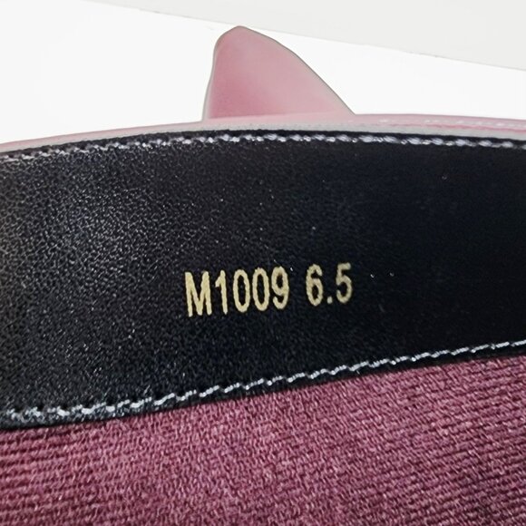 Womens Burgundy Knee-High Heeled Boots 6.5 Faux Leather Side Zipper Block Heel - Picture 2 of 9